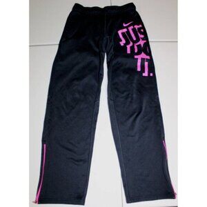 Women Nike Therma-Fit Just Do It Fleece Sweat Pants Jogger Small Black Ankle Zip
